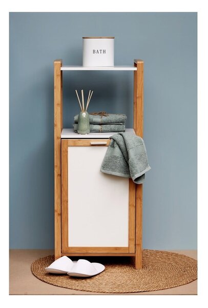 Bambusový kúpeľňový regál v bielo-prírodnej farbe 40x95 cm Finja – Wenko