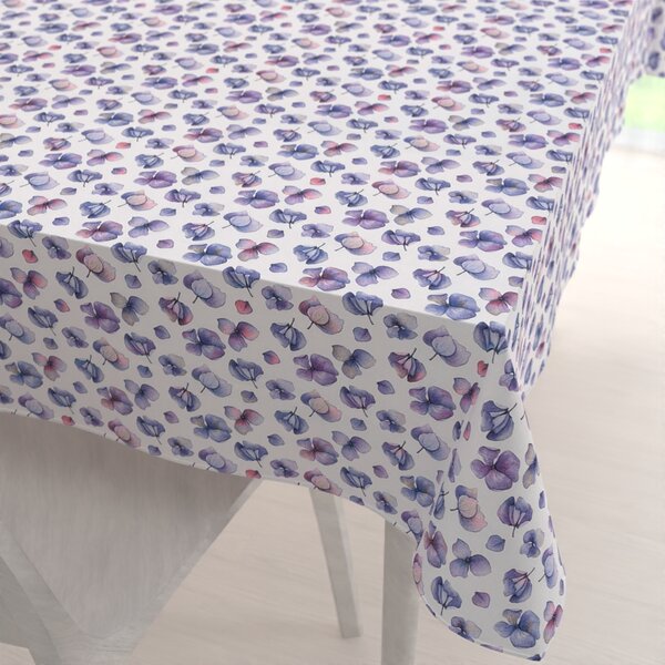 Biante Dekoračný obdĺžnikový obrus Porto PRT-024 Modré okvetné lístky na bielom 50x100 cm