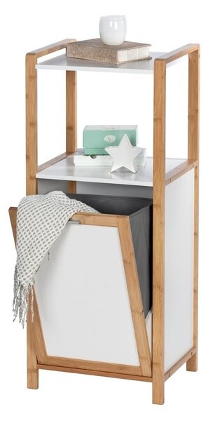 Bambusový kúpeľňový regál v bielo-prírodnej farbe 40x95 cm Finja – Wenko