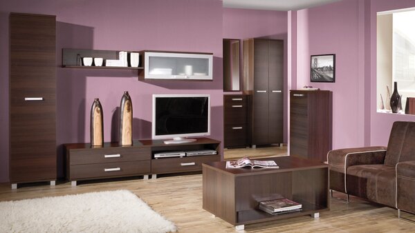 Úzka policová skriňa 50 cm ANDOVER - gaštan wenge