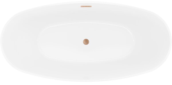 Mexen Lira, voľne stojaca vaňa, vzor, 170 × 80 cm, biela lesklá, medený prepad, 52831708000-65