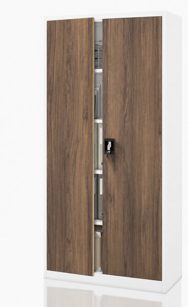 Kancelárska skriňa na dokumenty biela / orech: Eco Design JAN 900 x 1850 x 400 mm