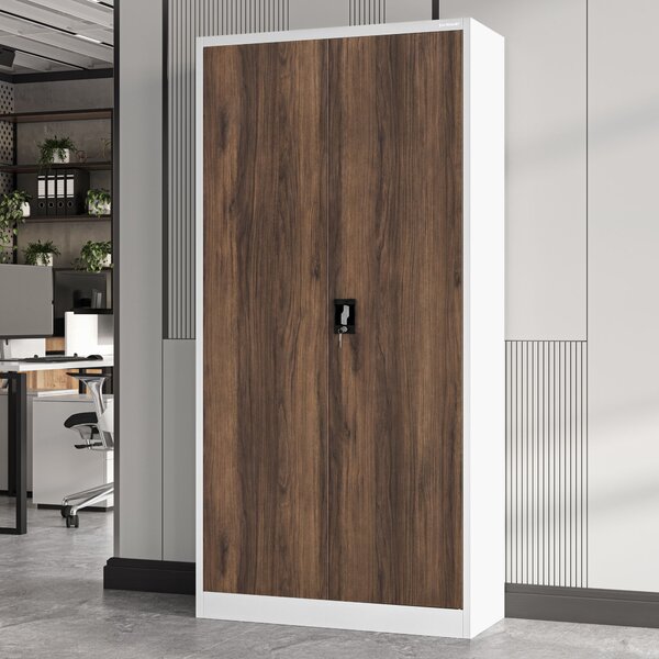 Kancelárska skriňa na dokumenty biela / orech: Eco Design JAN 900 x 1850 x 400 mm