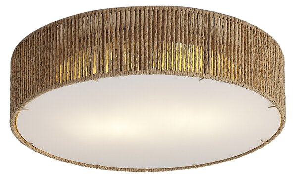 Japandi stropné svietidlo prírodné s tienidlom 38cm 2-svetlá - Luz