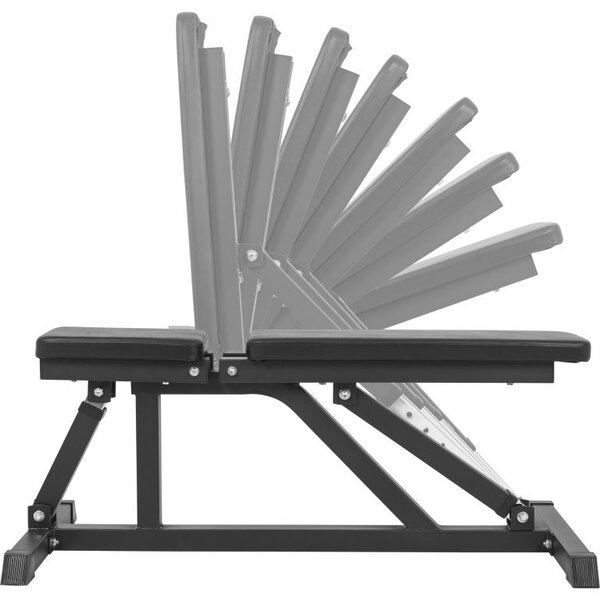 Gorilla Sports Polohovateľná lavička, 119 cm, čierna
