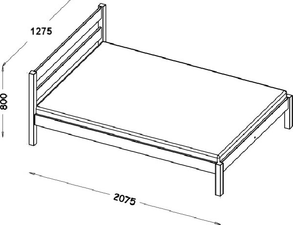 Jednolôžková posteľ 120x200 MONROA - dub / čierna