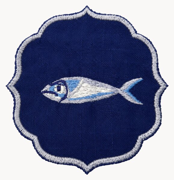 Vyšívané obrúsky Fish, 2 ks