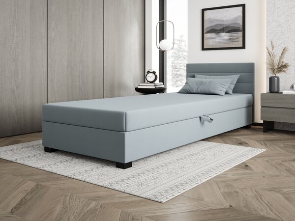 Čalúnená posteľ 80x195 KASANDRA 1 s úložným priestorom - modrošedá