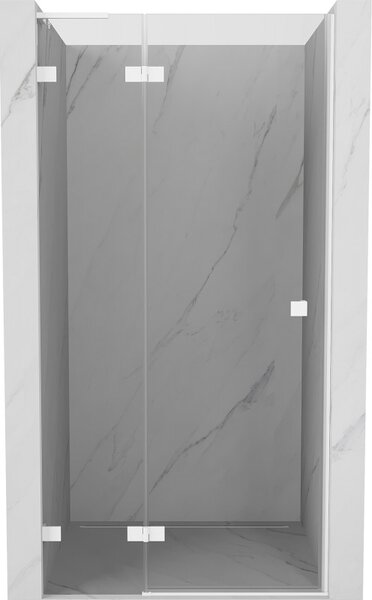 Mexen Lunar L, ľavé otočné sprchové dvere 70 cm, 8mm číre sklo, biely profil, 834L-070-000-20-00-L