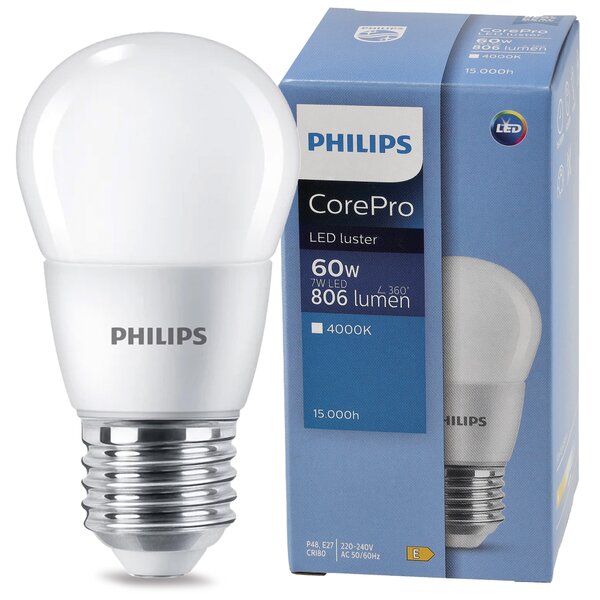 5x LED žiarovka PHILIPS E27 7W 806lm 115lm/w 4000k eyecomfort corepro