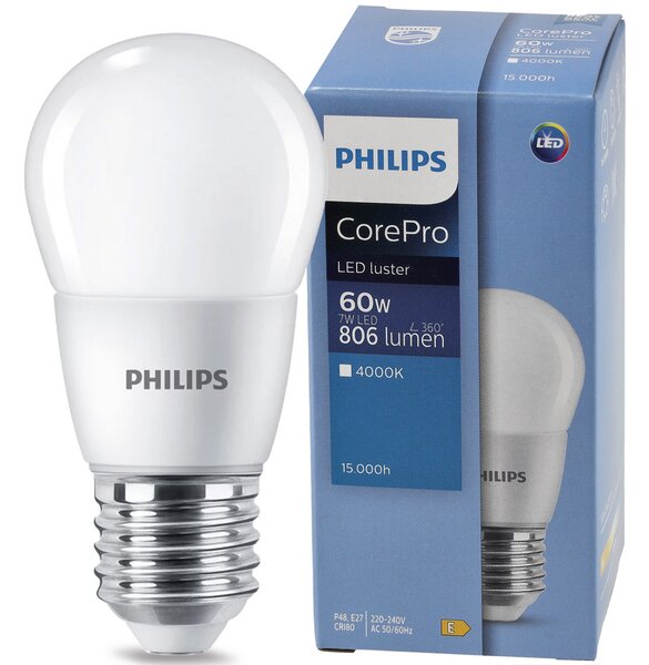 PHILIPS LED žiarovka CorePro - E27 - 7W - 806lm - 4000K
