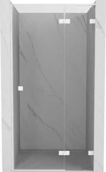 Mexen Lunar L, pravé otočné sprchové dvere 80 cm, 8mm číre sklo, biely profil, 834L-080-000-20-00-P