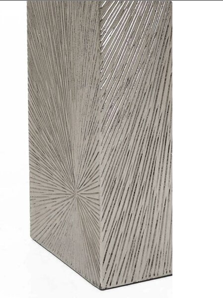Kvetináč BLOCK, sklolaminát, 30x30x100 cm, strieborný