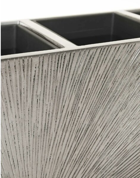 Kvetináč ELEMENTO, sklolaminát, šírka 88 cm, strieborný