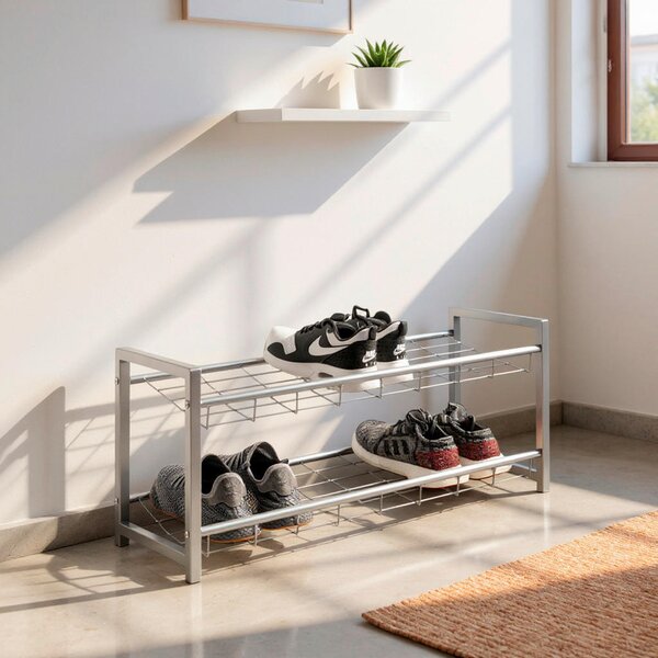 REGÁL NA TOPÁNKY, hliníková, 80/38/30 cm Carryhome - Skrine, regály & police na topánky