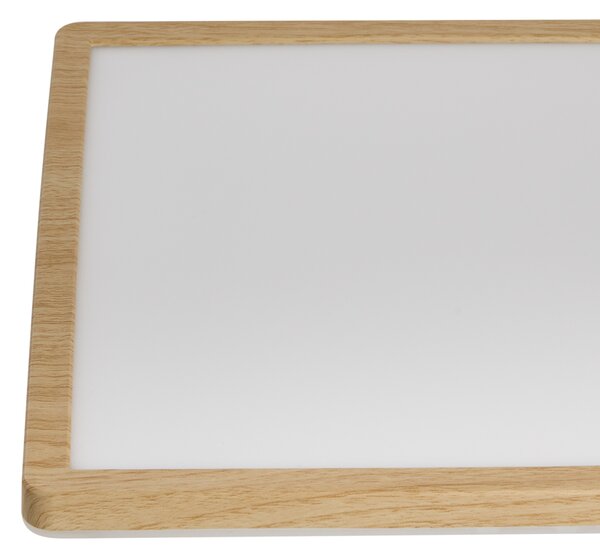 Stropné LED svietidlo svetlohnedé syntetický materiál 30 cm štvorcový tvar LED panelové svetlo zapustené ploché s diaľkovým ovládaním
