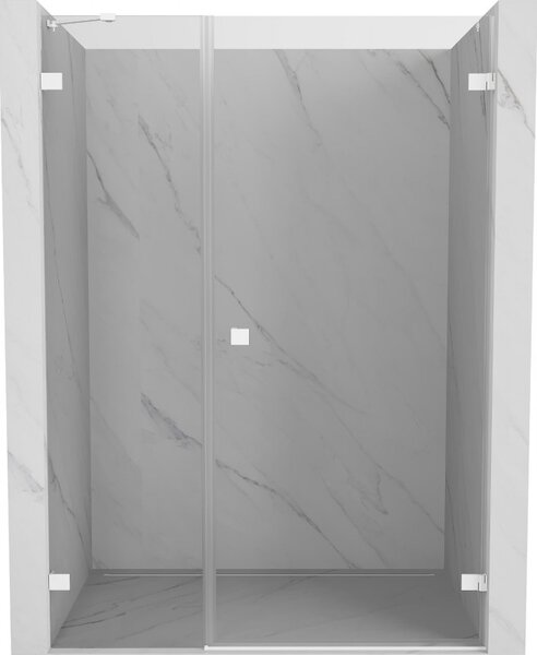 Mexen Lunar-B, pravé otočné sprchové dvere 110 cm, 8mm číre sklo, biely profil, 832S-110-050-20-00-P