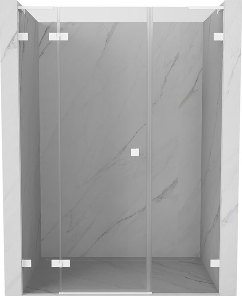 Mexen Lunar L, ľavé otočné sprchové dvere 120 cm, 8mm číre sklo, biely profil, 834SL-120-050-20-00-L