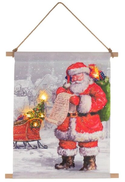 Závesný obraz vr. LED, 30 x 40 cm, Santa Clausa