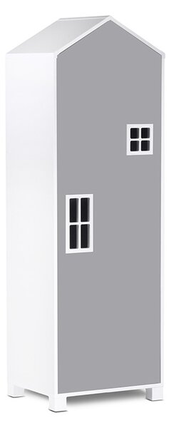 Detská skriňa domček 152 cm - šedá