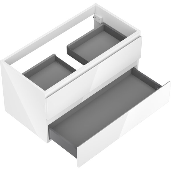 Mexen Orio, kúpeľňová skrinka 90 cm, 2 zásuvky, biela lesklá, 91A10-09047-2-BFF00
