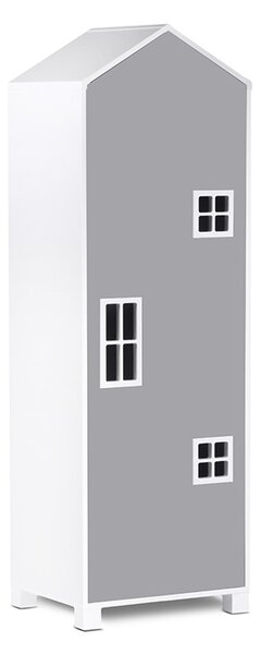 Detská skriňa domček 172 cm - šedá
