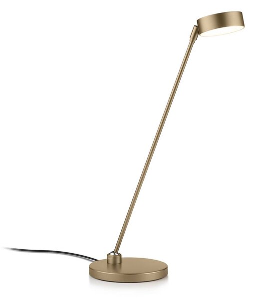 Knapstein Stolová LED lampa Yori v odtieni efektnej bronzy, výška 50 cm, ovládanie gestami, Hnedá / staromosadz, Obývacia izba / jedáleň, kov, Moderný