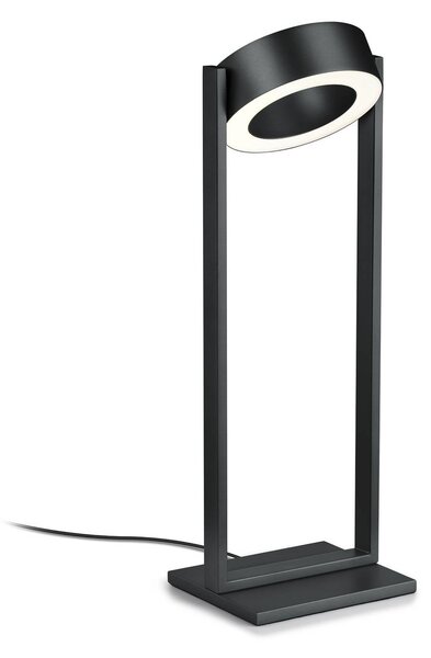 Knapstein Stolová LED lampa Wega, čierna matná, výška 45 cm, ovládanie gestami, Čierna, Obývacia izba / jedáleň, kov, Moderný