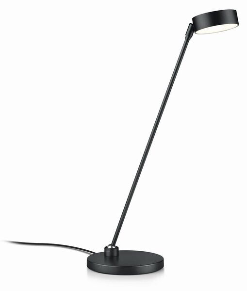 Knapstein Stolová LED lampa Yori, čierna matná, výška 50 cm, ovládanie gestami, Čierna, Obývacia izba / jedáleň, kov, Moderný