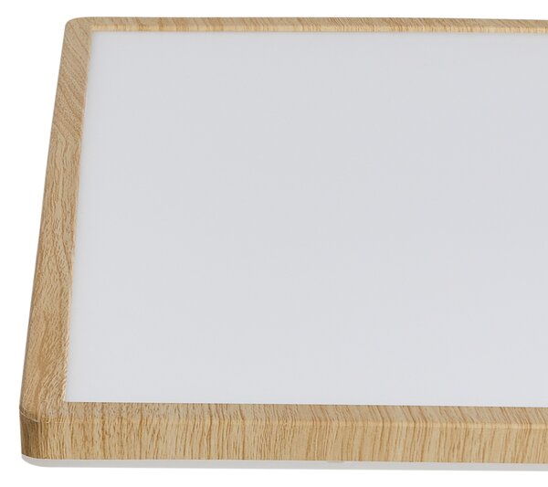 Stropné LED svietidlo svetlohnedé syntetický materiál 42 cm štvorcový tvar LED panelové svetlo zapustené ploché s diaľkovým ovládaním