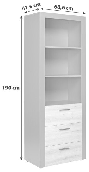 REGÁL, antracitová, dub artisan, 68,6/190/41,6 cm MID.YOU - Online Only drobný nábytok, Online Only