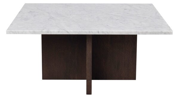 Bielo-hnedý mramorový konferenčný stolík 90x90 cm Brooksville - Rowico