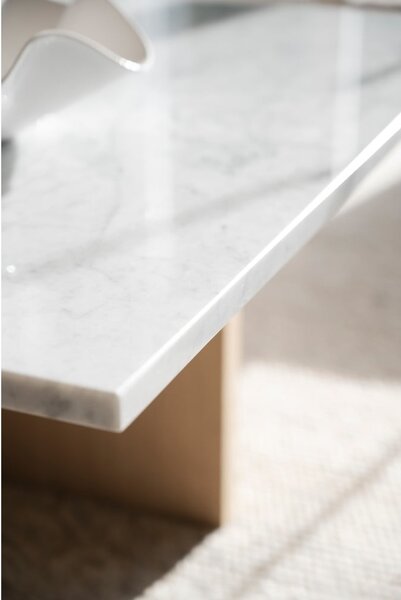 Bielo-hnedý mramorový konferenčný stolík 90x90 cm Brooksville - Rowico