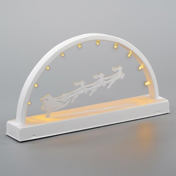 Kovový svetelný oblúk, teplé biele, 10 LED, časovač