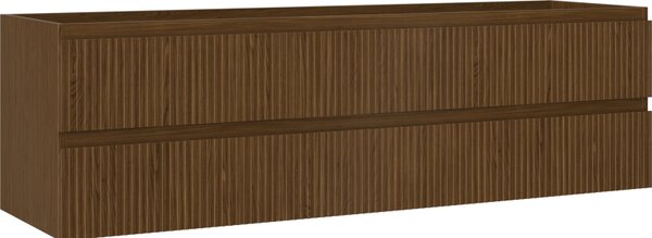 Mexen Rivel, kúpeľňová skrinka 160 cm, 2 zásuvky, drážkovaná, orech, 91A20-16047-2-BFF86
