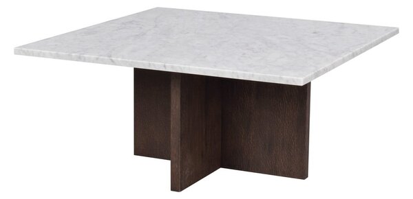 Bielo-hnedý mramorový konferenčný stolík 90x90 cm Brooksville - Rowico