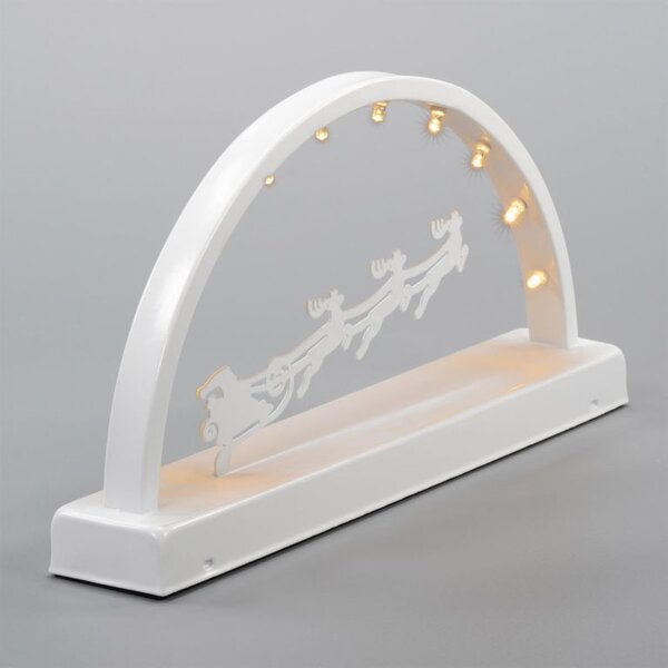 Kovový svetelný oblúk, teplé biele, 10 LED, časovač