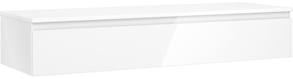 Mexen Orio, kúpeľňová skrinka 140 cm s hornou časťou, 1 zásuvka, biela lesklá, 91A10-14023-1-BFC00