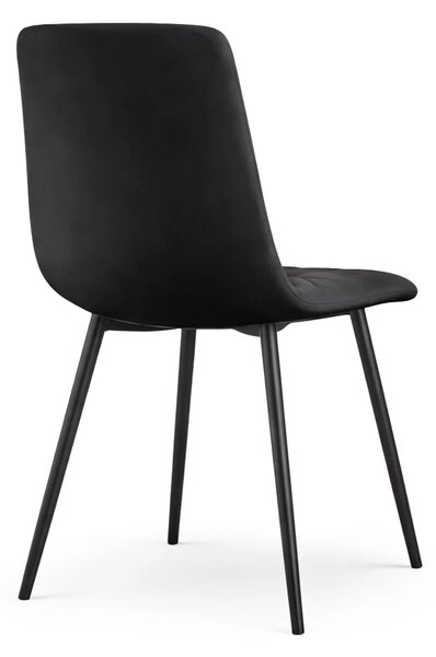 Set 2x prešívaná jedálenská stolička NIROLIA - čierna / čierna