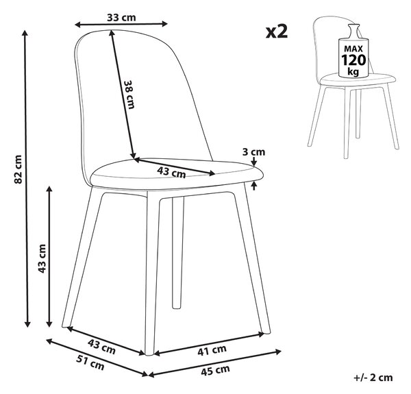 Sada 2 jedálenských stoličiek svetlozelená syntetický materiál čalúnené sedadlá kuchynské stoličky moderná minimalistická jedáleň