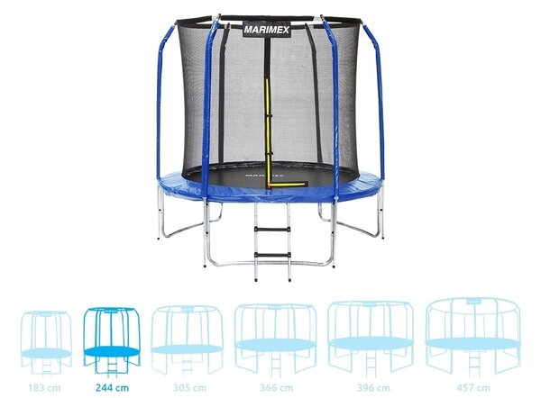Marimex | Trampolína Marimex Standard 244 cm + ochranná sieť + schodíky ZADARMO | 19000080
