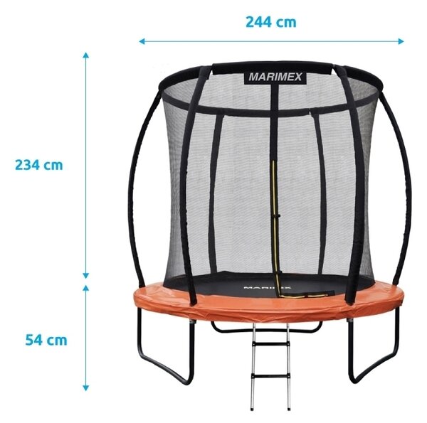 Marimex | Trampolína Marimex Premium 244 cm + vnútorná ochranná sieť + rebrík ZDARMA | 19000103