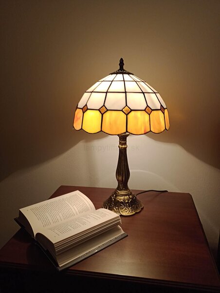 Tiffany stolná lampa Renesancia211 - HuizhouOufuLighting v.48xš.30,sklo/kov,40W