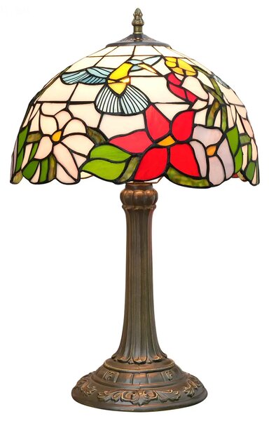 Tiffany stolná lampa Humming 206 - Huizhou Oufu Lighting v.48xš.30, sklo/kov,40W