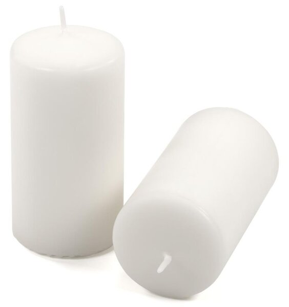 Sada stĺpových sviečok, 11,5 cm, Ø 6 cm, biela, 12 ks