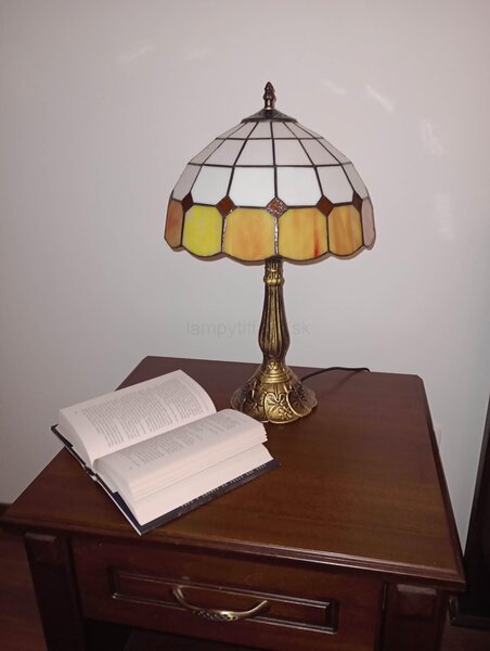 Tiffany stolná lampa Renesancia211 - HuizhouOufuLighting v.48xš.30,sklo/kov,40W