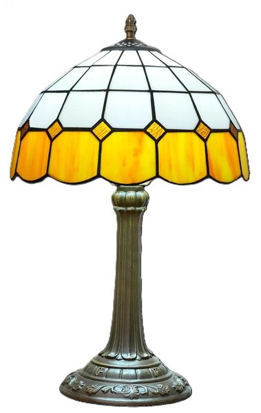 Tiffany stolná lampa Renesancia211 - HuizhouOufuLighting v.48xš.30,sklo/kov,40W