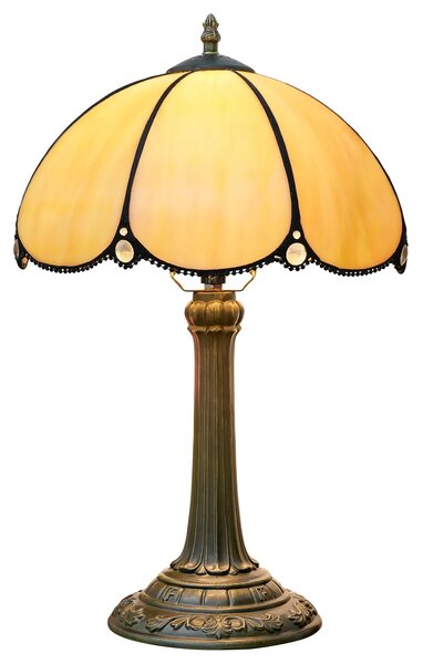 Tiffany stolná lampa Empir 212 - Huizhou Oufu Lighting v.48xš.30,sklo/kov,40W