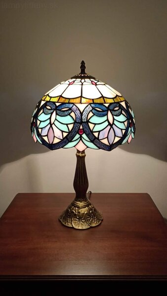 Tiffany stolná lampa Mediterranen 213HuizhouOufuLighting v.48xš.30,sklo/kov,40W