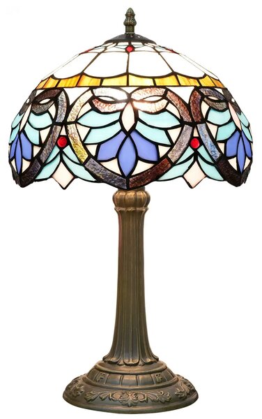 Tiffany stolná lampa Mediterranen 213HuizhouOufuLighting v.48xš.30,sklo/kov,40W
